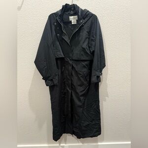 Vintage L.L. Bean Black Hooded trench coat